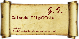 Galanda Ifigénia névjegykártya
